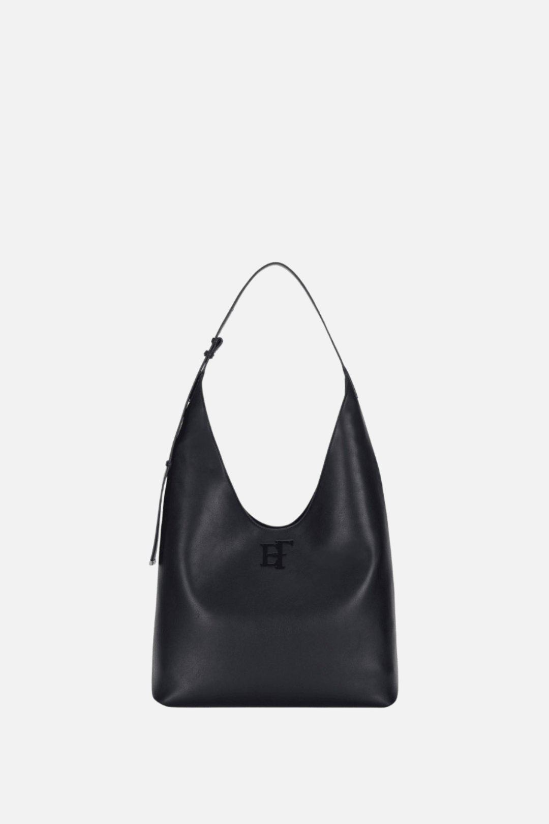 Elisabetta Franchi Borsa Hobo Grande Effetto Pelle con Logo BS42A67E2 NERO