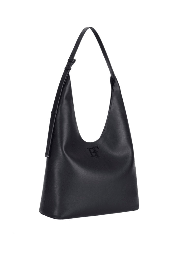 Elisabetta Franchi Borsa Hobo Grande Effetto Pelle con Logo BS42A67E2 NERO