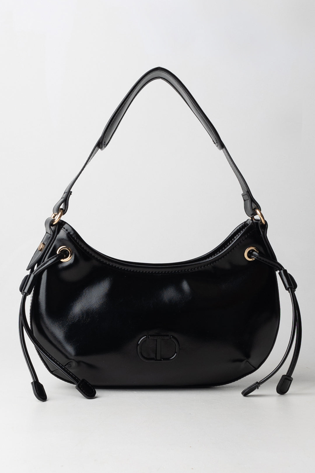 Small 'glossy' Hobo Bag with Strings - Main Image