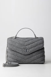 Twin-set Borsa In Feltro con Borchie e Catena 252TB7170 GRIGIO MEDIO