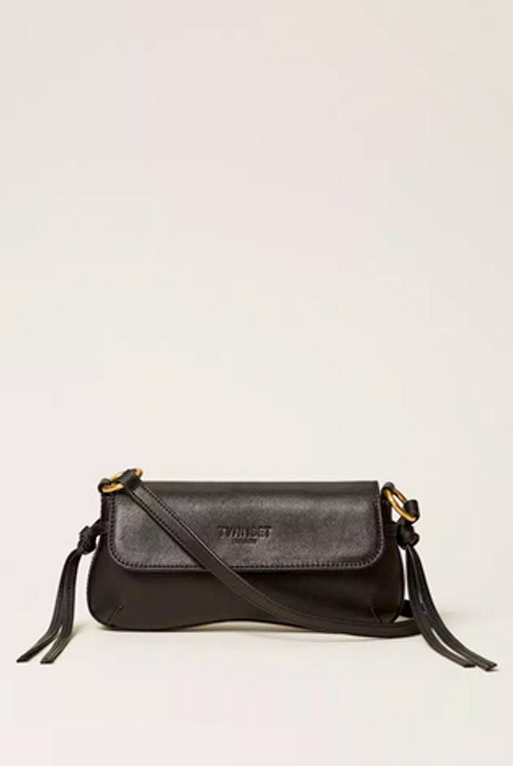 Twin-set Borsa In Pelle con Patta 262TB7171 NERO