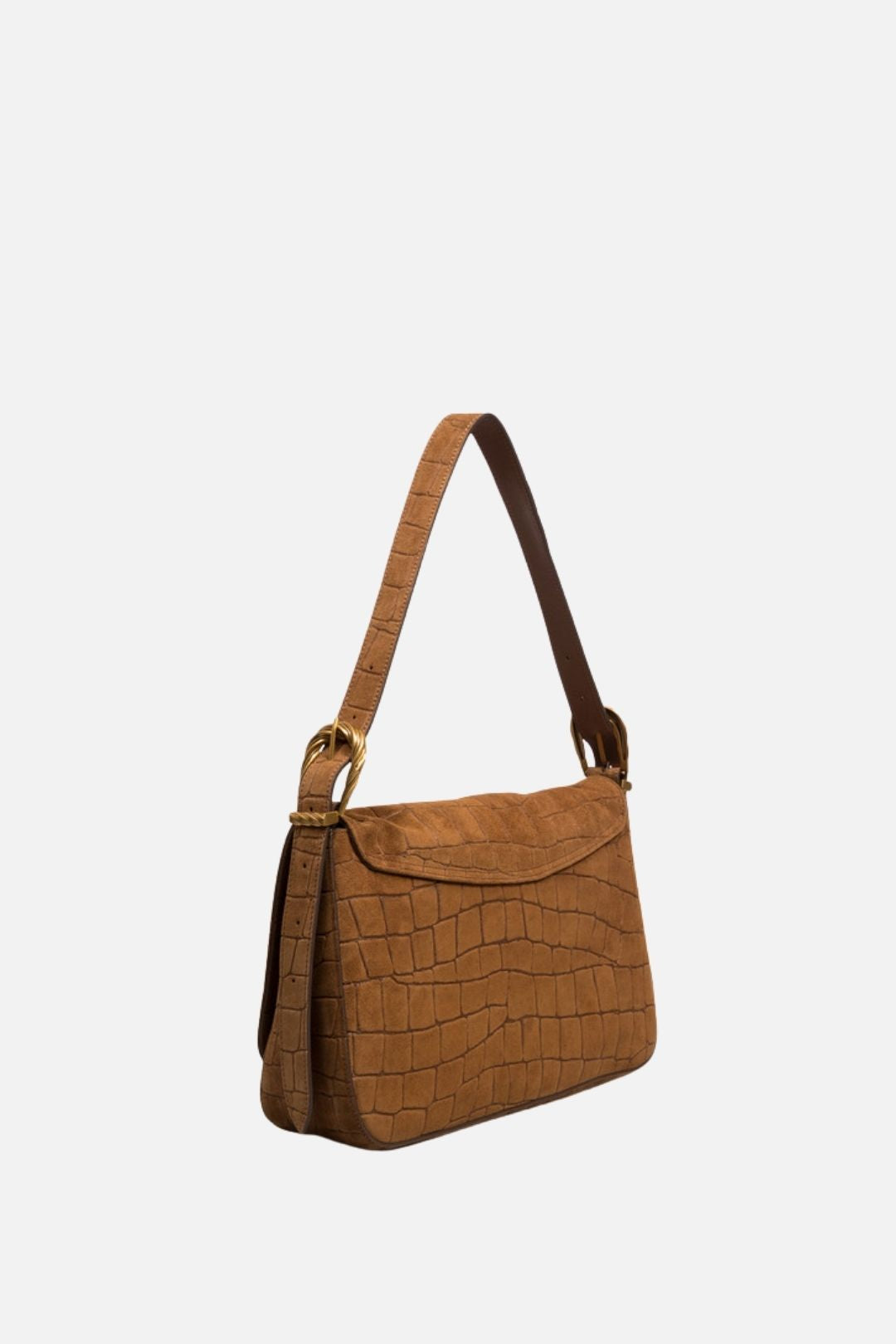 Twin-set Borsa Liliane In Pelle Scamosciata Stampa Cocco 262TD8140 BRANDY BROWN