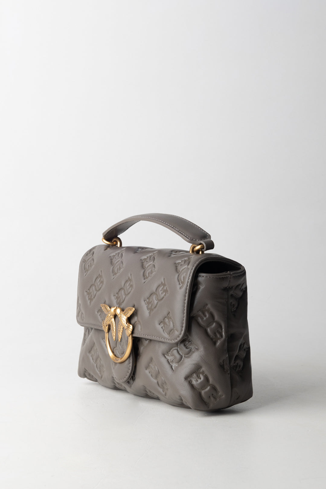 Pinko Borsa Love Bag con Logo Impresso GRIGIO ASFALTO 1 - ANTIQUE GOL