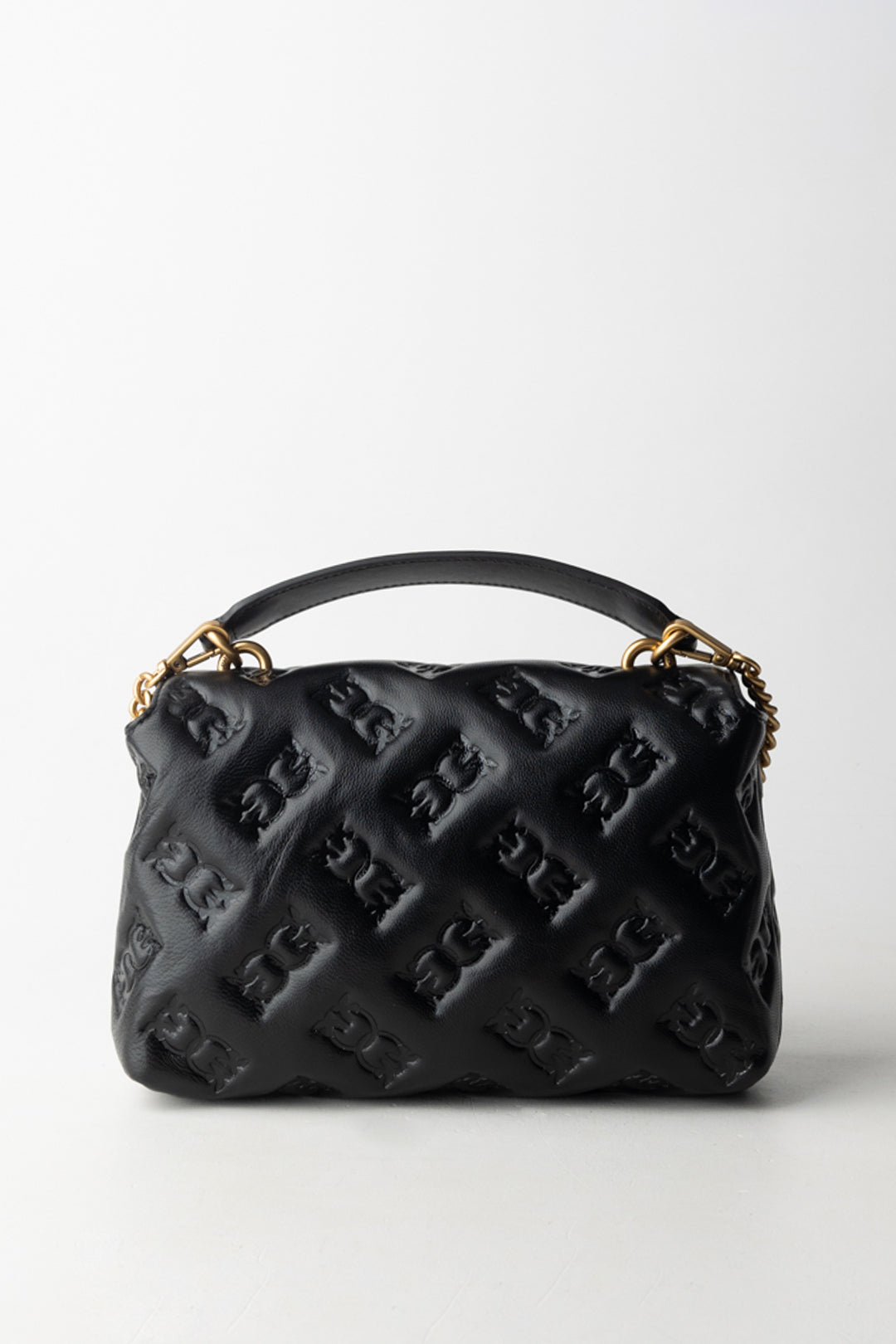 Pinko Borsa Love Bag con Logo Impresso NERO-ANTIQUE GOLD