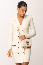 Pinko Borsa Love Click Mini 100067 A0GK BIANCO SETA-ANTIQUE GOLD