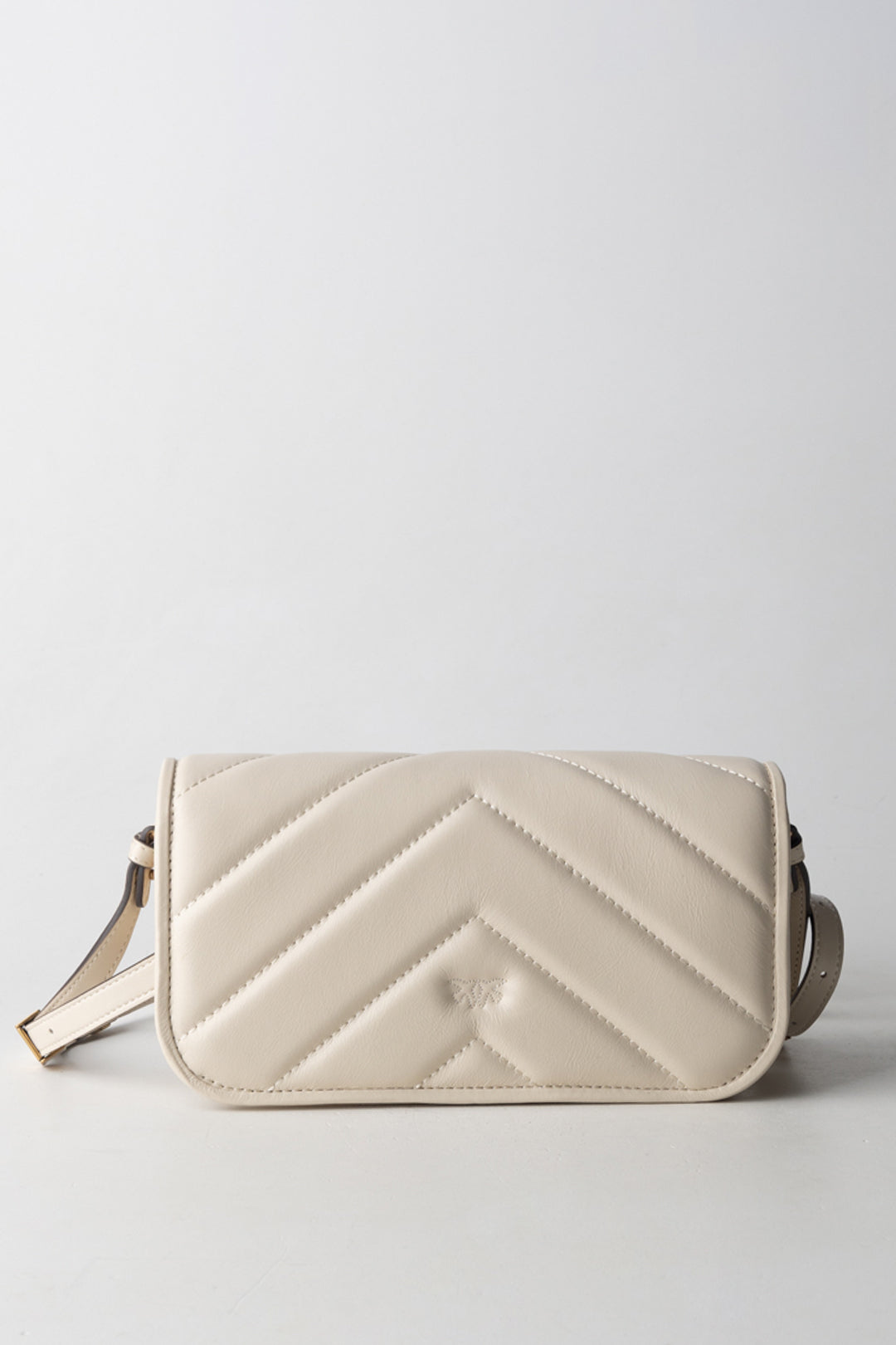 Pinko Borsa Love Mini Trapuntata BIANCO SETA-ANTIQUE GOLD