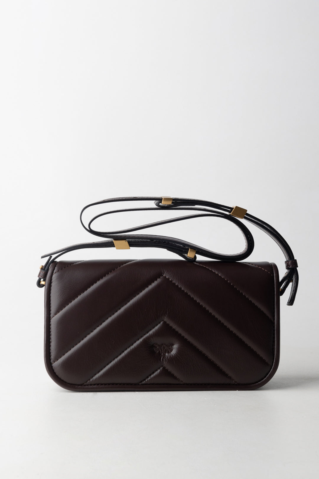 Pinko Borsa Love Mini Trapuntata ROSSO MOGANO-ANTIQUE GOLD