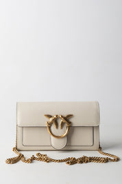 Pinko Borsa Love One Classic BIANCO SETA-ANTIQUE GOLD