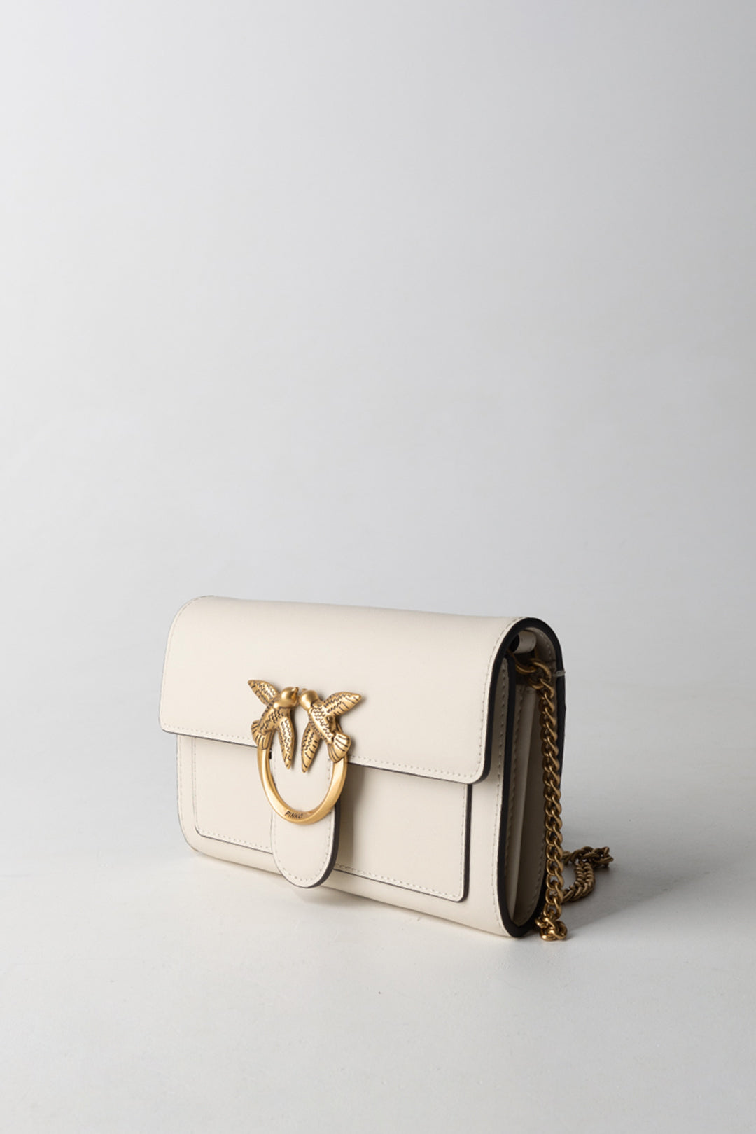 Pinko Borsa Love One Classic BIANCO SETA-ANTIQUE GOLD