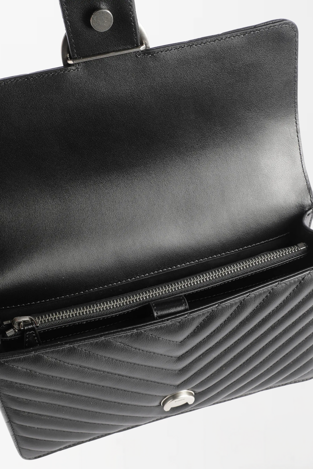 Pinko Borsa Love One Classic Trapuntata NERO-OLD SILVER