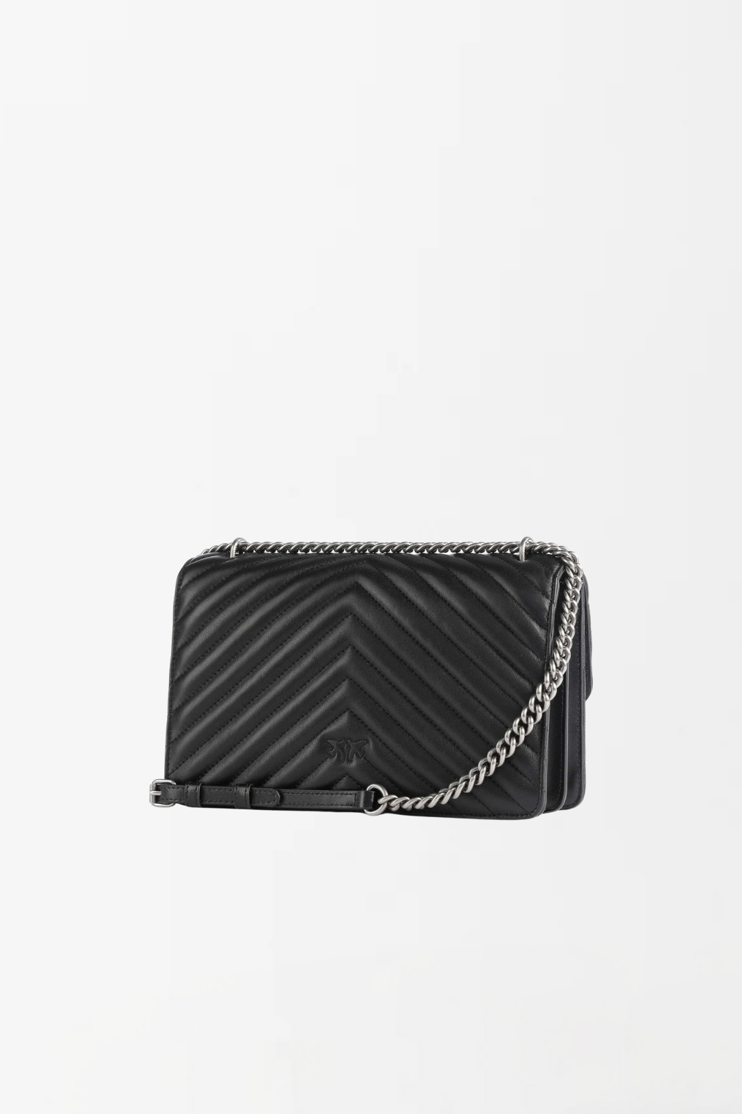 Pinko Borsa Love One Classic Trapuntata NERO-OLD SILVER