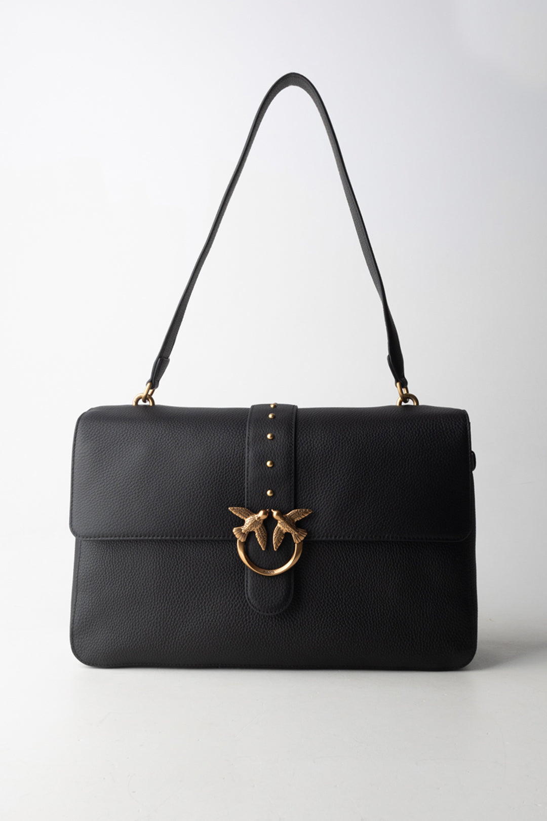 Pinko Borsa Love One Extra Slouchy NERO-ANTIQUE GOLD