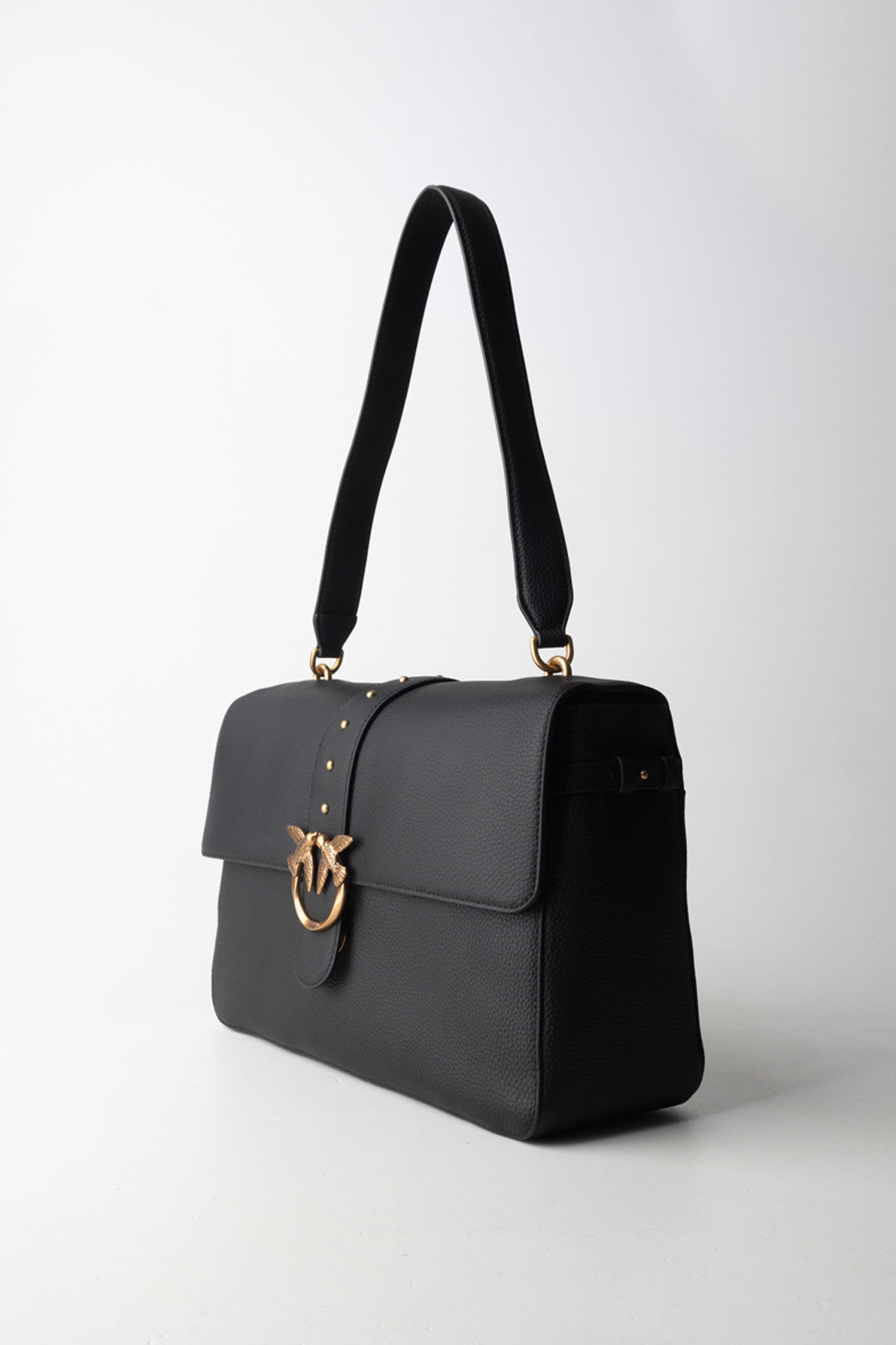 Pinko Borsa Love One Extra Slouchy NERO-ANTIQUE GOLD