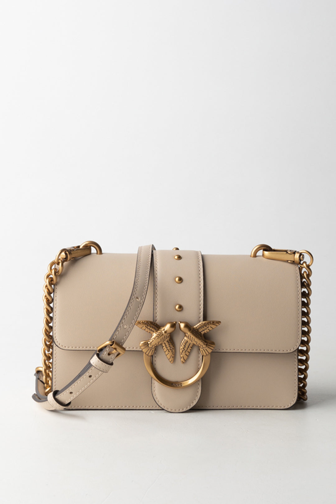 Pinko Borsa Love One Mini BEIGE-GRIGIO FUMO-ANTIQUE GOLD