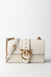 Pinko Borsa Love One Mini BIANCO SETA-ANTIQUE GOLD