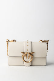 Pinko Borsa Love One Mini BIANCO SETA-ANTIQUE GOLD