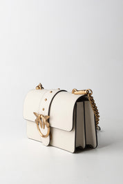 Pinko Borsa Love One Mini BIANCO SETA-ANTIQUE GOLD