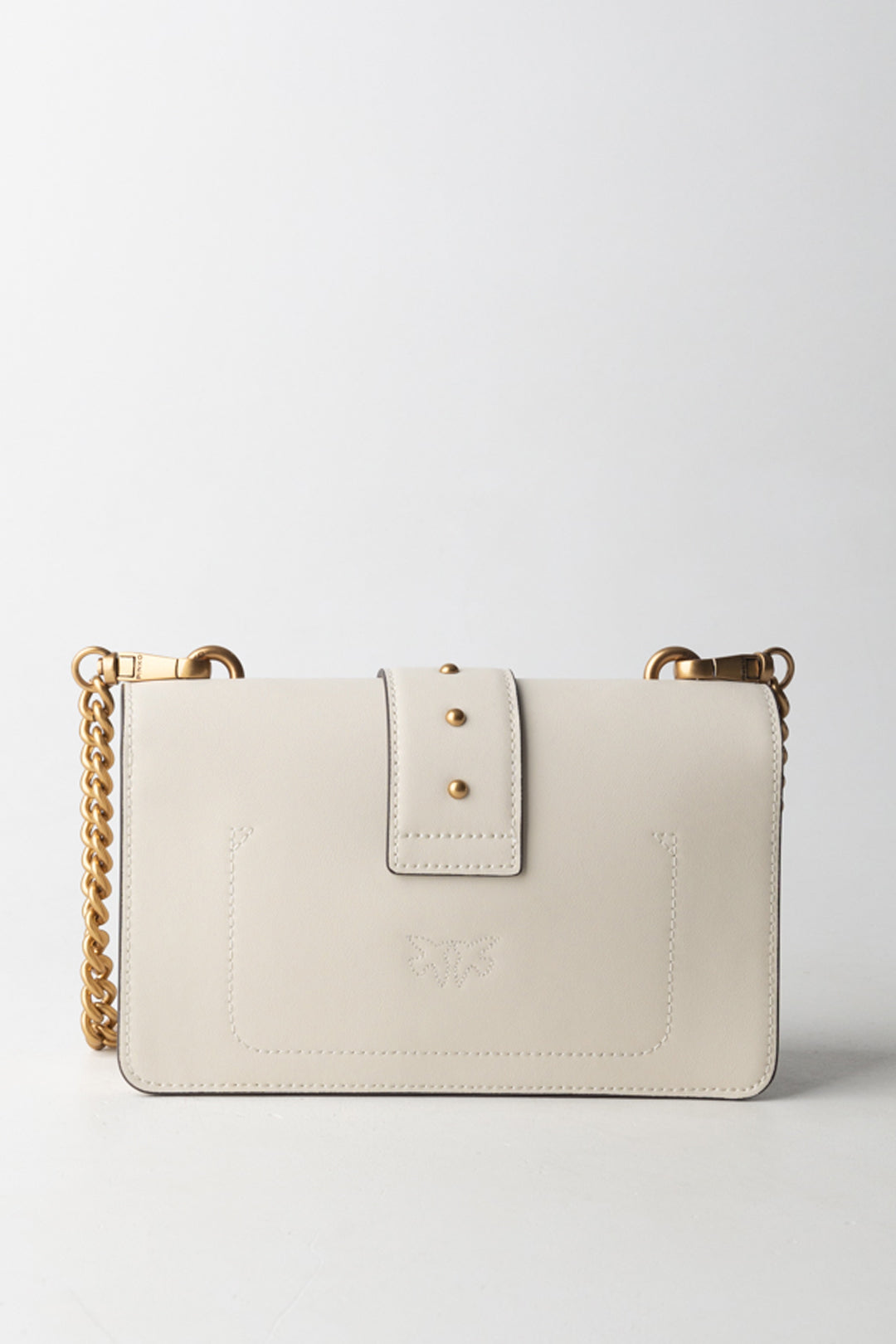 Pinko Borsa Love One Mini BIANCO SETA-ANTIQUE GOLD