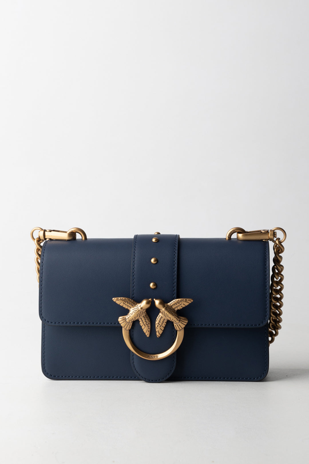 Pinko Borsa Love One Mini BLU INDACO OMBROSO-ANTIQUE GOL