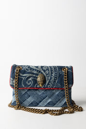 Kurt Geiger Borsa Mini Kesington In Jeans con Orli a Contrasto 8885588069 DENIM
