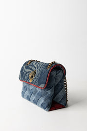 Kurt Geiger Borsa Mini Kesington In Jeans con Orli a Contrasto 8885588069 DENIM