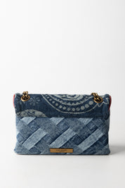 Kurt Geiger Borsa Mini Kesington In Jeans con Orli a Contrasto 8885588069 DENIM