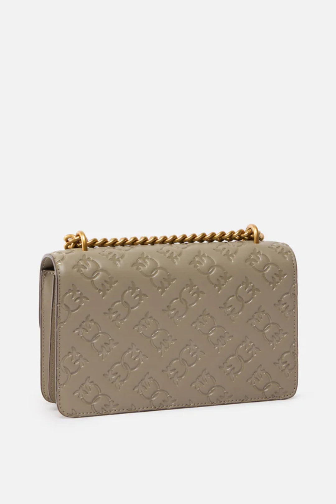 Pinko Borsa Mini Love Bag con Pattern Logo NOCE-ANTIQUE GOLD