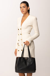 Twin-set Borsa Shopper Effetto Pelle Di Vitello 252TB7150 BIC.NERO/LAND