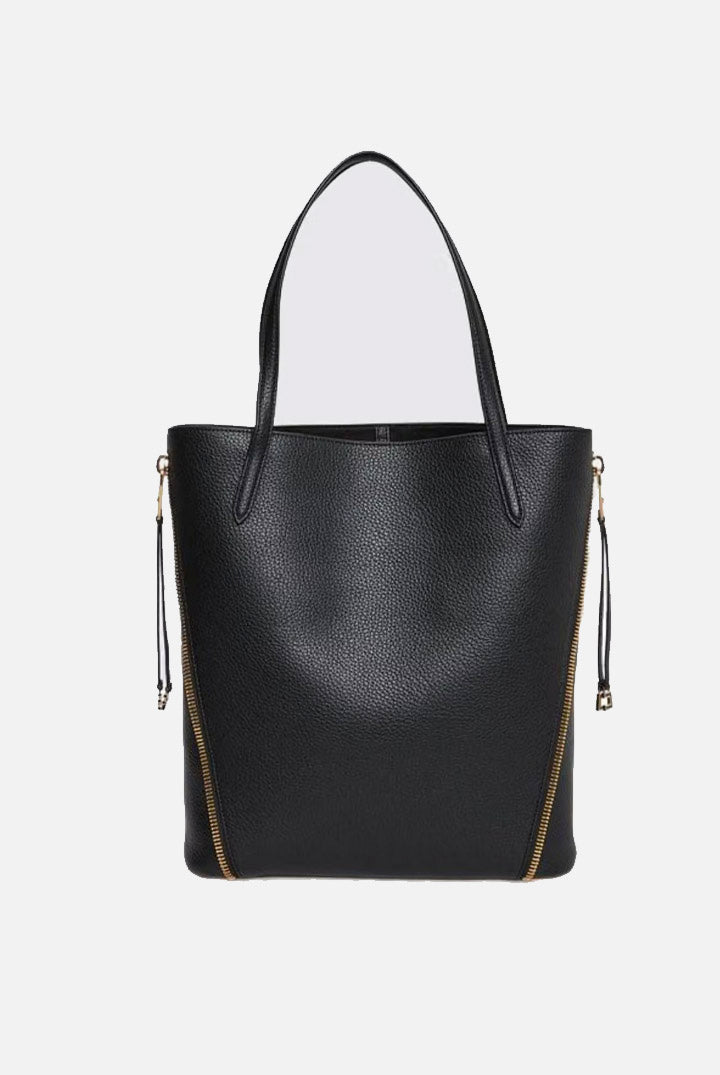 Elisabetta Franchi Borsa Shopper In Similpelle con Zip Laterali BS24A66E2 NERO
