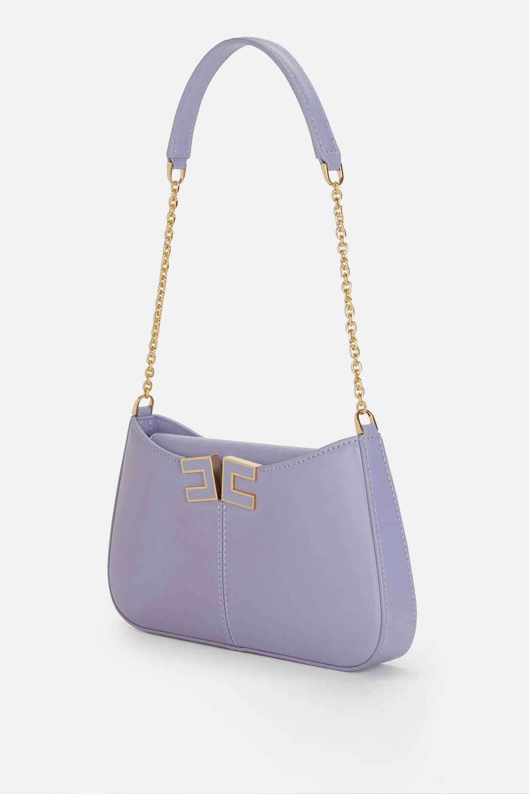 Elisabetta Franchi Borsa Spalla con Placca Logo BS93A61E2 LILLA