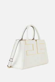 Elisabetta Franchi Borsa Tote Effetto Pelle con Logo Frontale BS06A66E2 BURRO