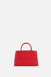 Elisabetta Franchi Borsa Tote Effetto Pelle con Logo Frontale BS06A66E2 RED PASSION