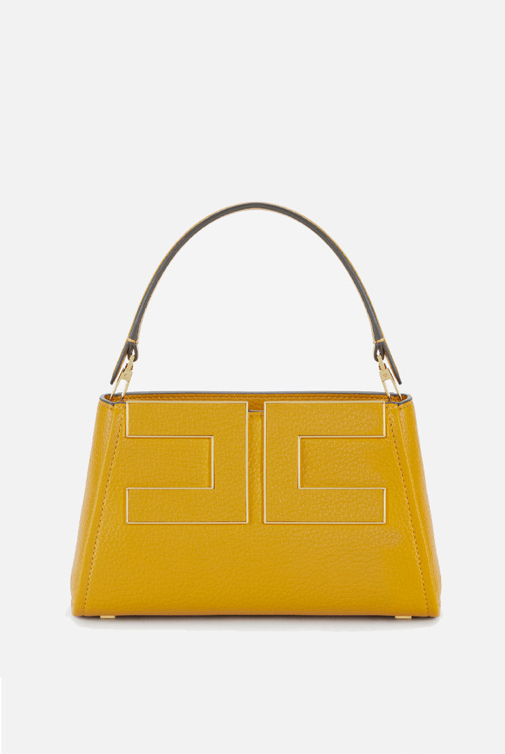 Elisabetta Franchi Borsa Tote Effetto Pelle con Logo Frontale BS07A66E2 AMBRA