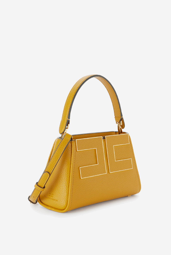 Elisabetta Franchi Borsa Tote Effetto Pelle con Logo Frontale BS07A66E2 AMBRA