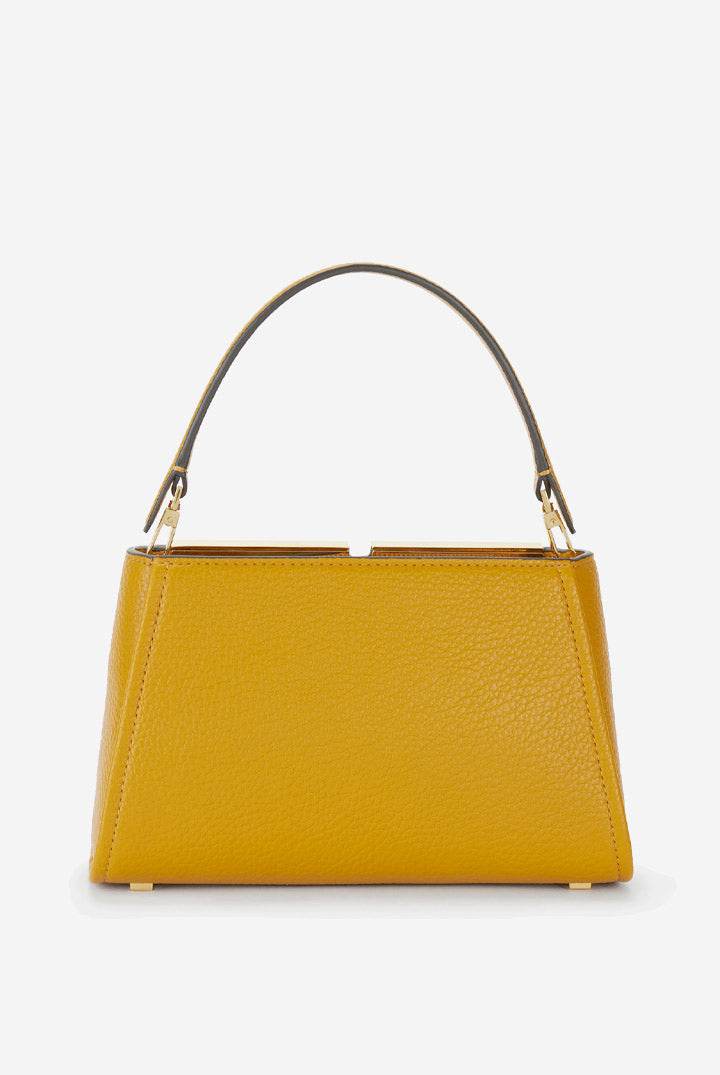 Elisabetta Franchi Borsa Tote Effetto Pelle con Logo Frontale BS07A66E2 AMBRA
