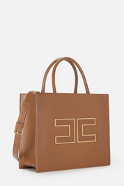 Elisabetta Franchi Borsa Tote Grande con Logo BS32A56E2 BROWN SUGAR