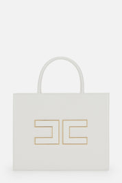 Elisabetta Franchi Borsa Tote Grande con Logo BS32A56E2 MILK