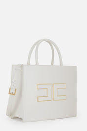 Elisabetta Franchi Borsa Tote Grande con Logo BS32A56E2 MILK
