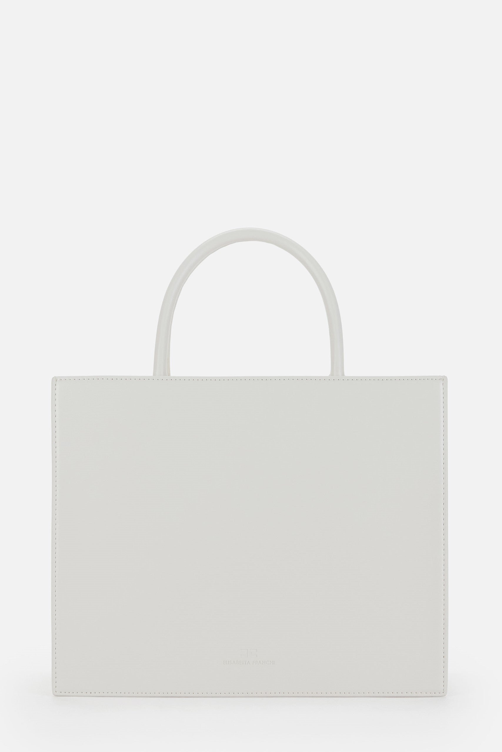 Elisabetta Franchi Borsa Tote Grande con Logo BS32A56E2 MILK