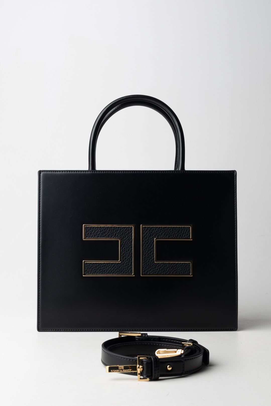 Elisabetta Franchi Borsa Tote Grande con Logo BS32A56E2 NERO