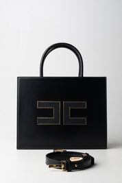 Elisabetta Franchi Borsa Tote Grande con Logo BS32A56E2 NERO