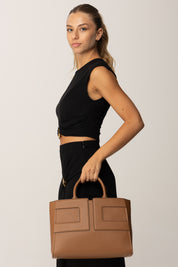 Elisabetta Franchi Borsa Tote Grande con Logo BS34A56E2 BROWN SUGAR