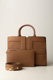 Elisabetta Franchi Borsa Tote Grande con Logo BS34A56E2 BROWN SUGAR