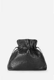 Elisabetta Franchi Borsa Tote In Pelle con Effetto Struzzo e Logo BS02N62E2 NERO