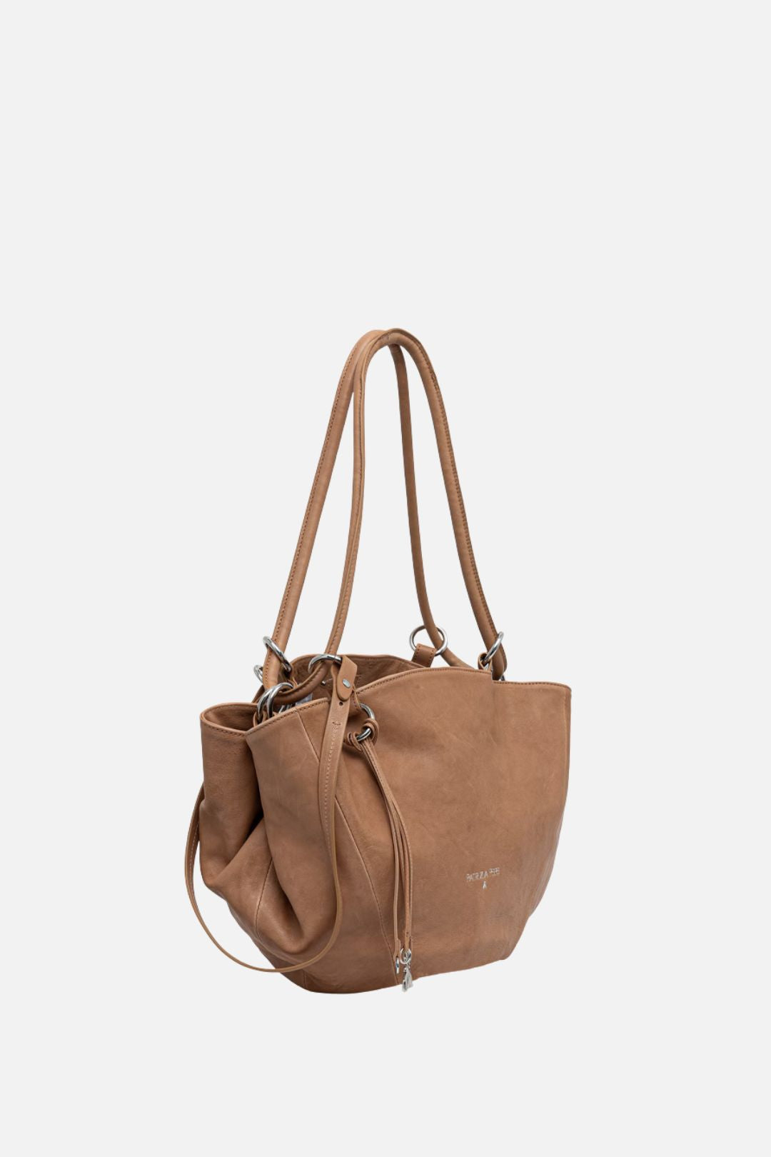 Patrizia Pepe Borsa Tote In Pelle con Manici Lunghi 8B0094 L005 DEEP CAMEL