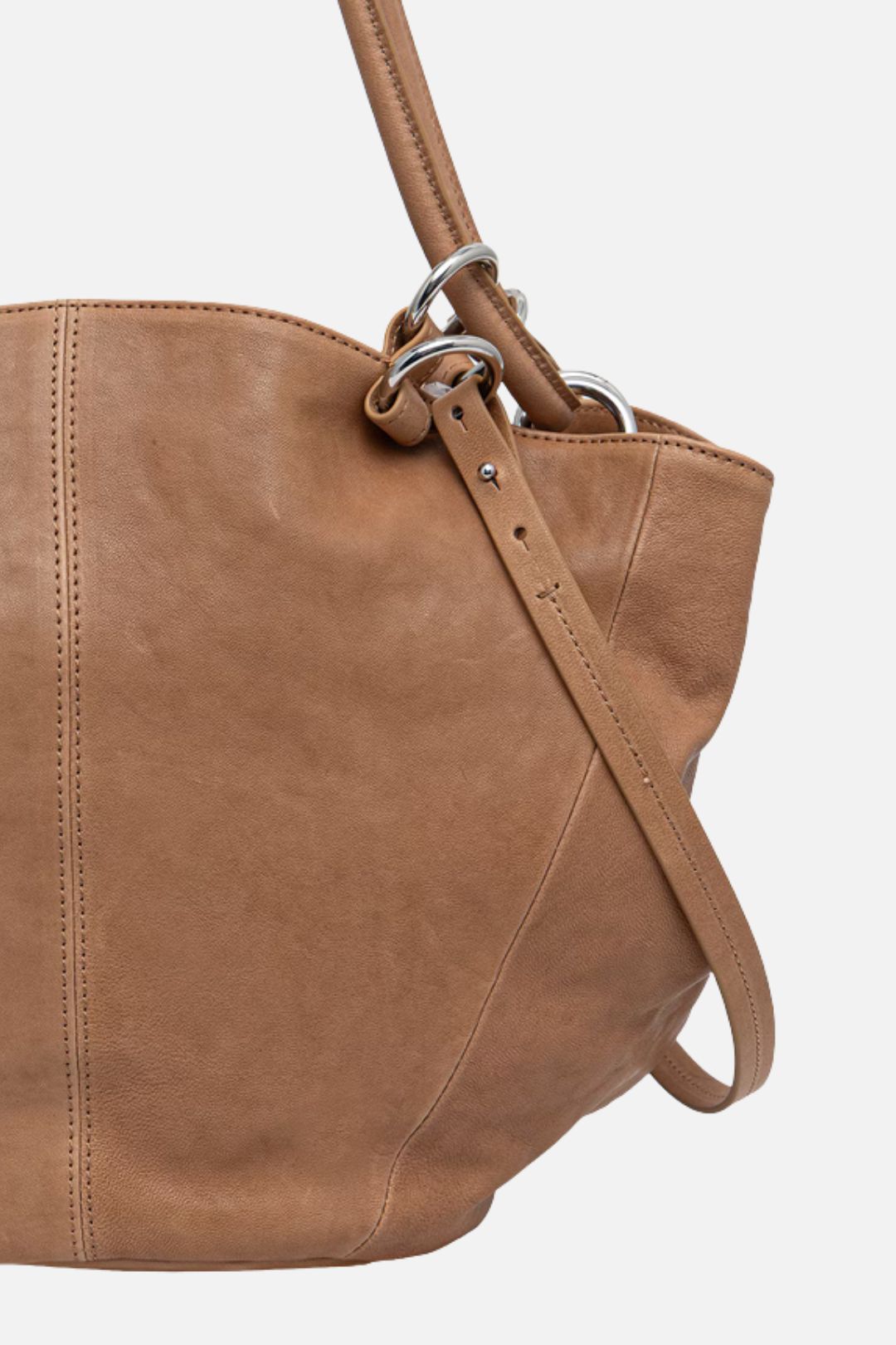 Patrizia Pepe Borsa Tote In Pelle con Manici Lunghi 8B0094 L005 DEEP CAMEL