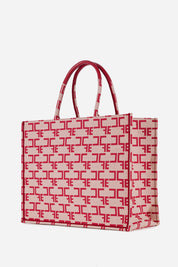 Elisabetta Franchi Borsa Tote Monogram Grande BURRO/ROSSO