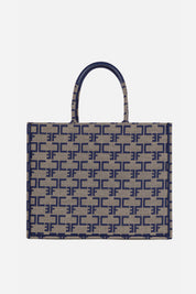 Elisabetta Franchi Borsa Tote Monogram Grande CAMMELLO/BLU