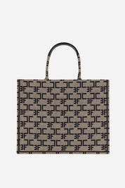 Elisabetta Franchi Borsa Tote Monogram Grande LIQUIRIZIA/NERO