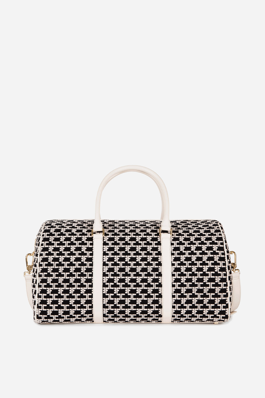 Elisabetta Franchi Borsone Weekend Monogram Travel BURRO/NERO